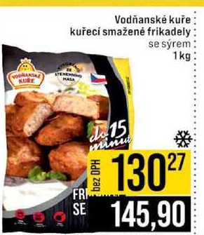 Vodňanské kuře kuřecí smažené frikadely se sýrem 1 kg