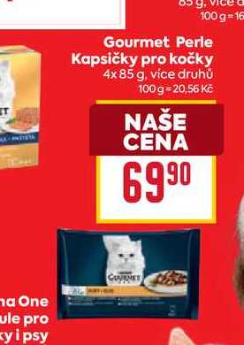Gourmet Perle Kapsičky pro kočky 4x 85 g