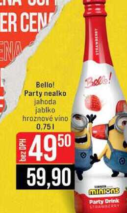 Bello! Party nealko jahoda jablko hroznové víno 0,75l