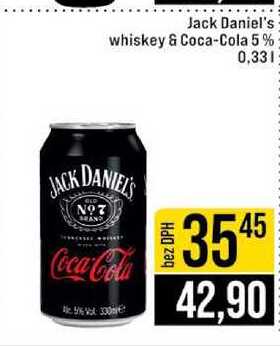 Jack Daniel's whiskey & Coca-Cola 5 % 0,33l