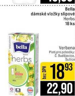 Bella dámské vložky slipové Herbs 18 ks 
