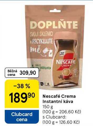 Nescafé Crema Instantní káva, 150 g 