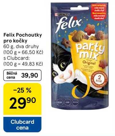 Felix Pochoutky pro kočky, 60 g 