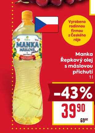Manka Řepkový olej s máslovou příchutí 1l
