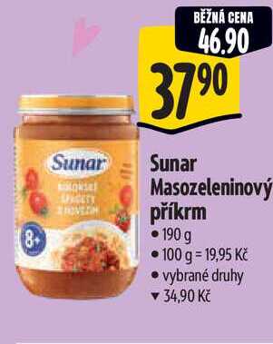 Sunar Masozeleninový příkrm, 190 g