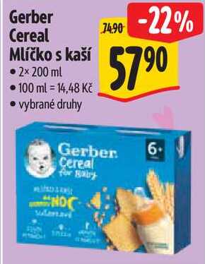 Gerber Cereal Mlíčko s kaší 2x 200 ml 