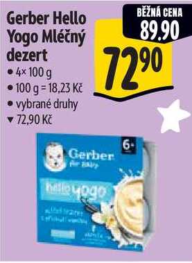 Gerber Hello Yogo Mléčný dezert, 4x 100 g 