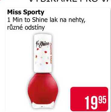 Miss Sporty 1 Min to Shine lak na nehty, různé odstíny