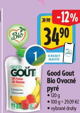 Good Gout fraise Bio Ovocné pyré, 120 g 