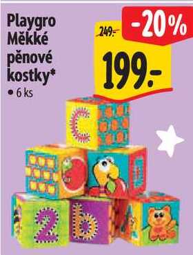 Playgro Měkké pěnové kostky, 6 ks