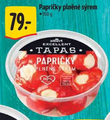 Papričky plněné sýrem, 100 g