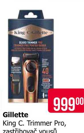 Gillette King C. Trimmer Pro, zastřihovač vousů 