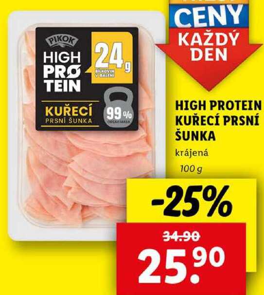 HIGH PROTEIN KUŘECÍ PRSNÍ ŠUNKA, 100 g