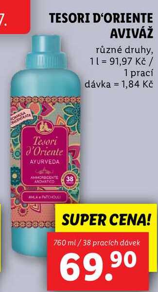 TESORI D'ORIENTE AVIVÁŽ, 760 ml/38 PD