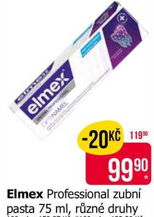 Elmex Professional zubní pasta 75 ml, různé druhy 