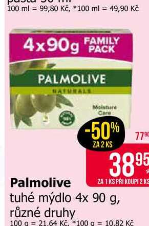 Palmolive tuhé mýdlo 4x 90 g, různé druhy 