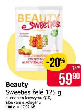 Beauty Sweeties želé 125 g s obsahem koenzymu Q10, aloe vera a kolagenu 