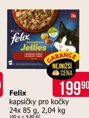 Felix kapsičky pro kočky 24x 85 g, 2,04 kg