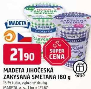 MADETA JIHOČESKÁ ZAKYSANÁ SMETANA 180 g 15% tuku