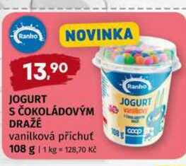 Ranko JOGURT S ČOKOLÁDOVÝM DRAŽÉ vanilková příchut 108 g