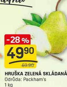 HRUŠKA ZELENÁ SKLÁDANÁ Odrůda: Packham's 1kg