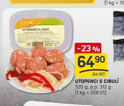 UTOPENCI S CIBULÍ 520 g. p.p. 312 g