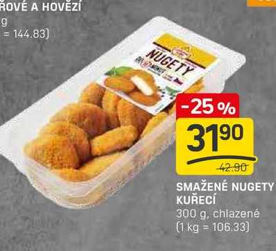 SMAŽENÉ NUGETY KUŘECÍ 300 g, chlazené