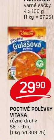 POCTIVÉ POLÉVKY VITANA různé druhy 58-97 g