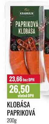 KLOBÁSA PAPRIKOVÁ 200g 