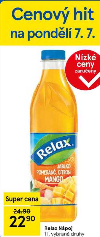 Relax Nápoj, 1 l, vybrané druhy 