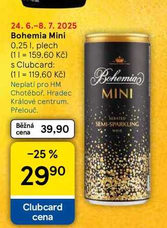 Bohemia Mini, 0,25 1, plech 