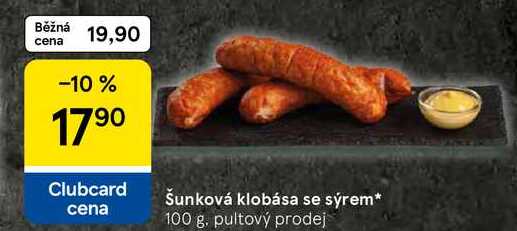 Šunková klobása se sýrem, 100 g 