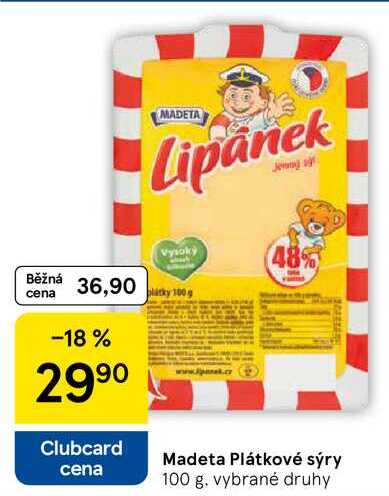 Madeta Plátkové sýry, 100 g 