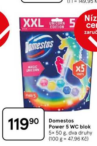 Domestos Power 5 WC blok, 5x 50 g, dva druhy  