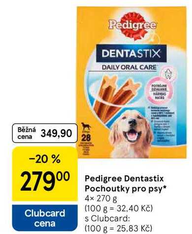 Pedigree Dentastix Pochoutky pro psy, 4× 270 g  