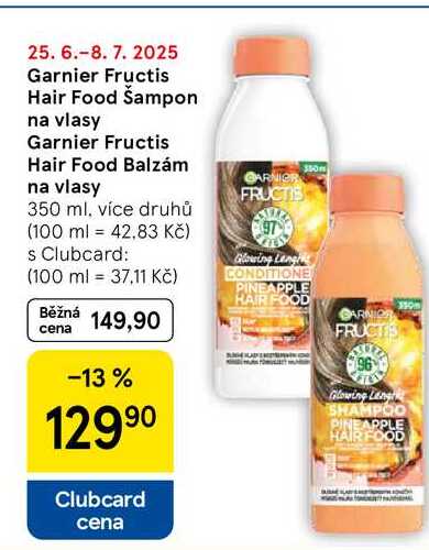 Garnier Fructis Hair Food Šampon na vlasy Garnier Fructis Hair Food Balzám na vlasy, 350 ml, více druhů  