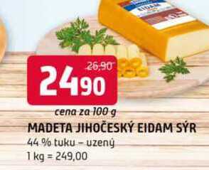 Madeta Jihočeský eidam 44% plátky 100g