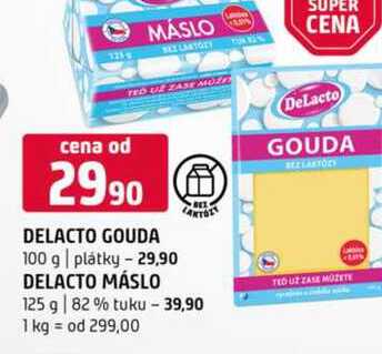Delacto gouda 100g delacto máslo 125g