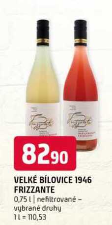 Velké bílovice 1946 frizzante 0,75l nefiltrované vybrané druhy 