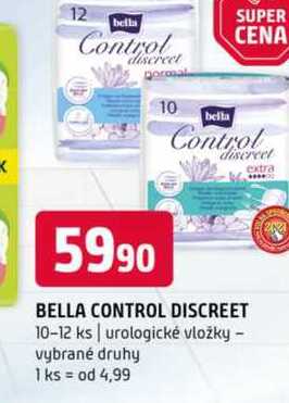 Bella control discreet 10-12 ks urologické vložky vybrané druhy