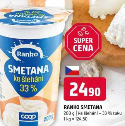Ranko smetana 200 g ke šlehání 33% tuku