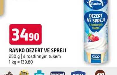 Ranko dezert ve spreji 250 g s rostlinným tukem 
