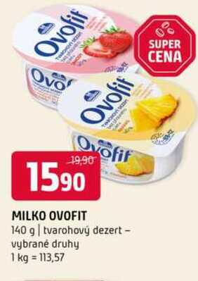 Milko ovofit 140 g tvarohový dezert vybrané druhy