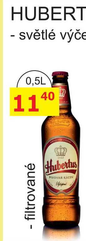 Pivovar Kácov Hubertus Světlé výčepní pivo 0,5l