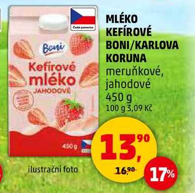 MLÉKO KEFÍROVÉ BONI/KARLOVA KORUNA meruňkové, 450 g