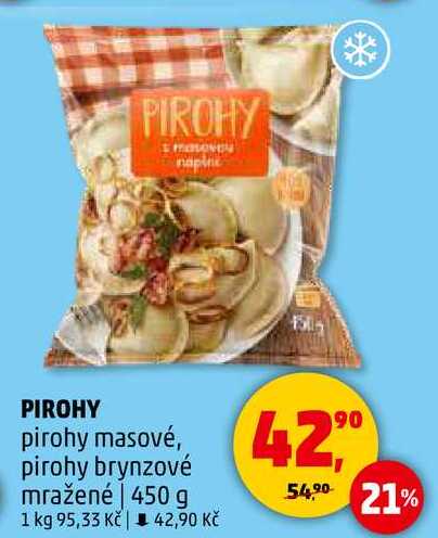 PIROHY pirohy masové, pirohy brynzové mražené, 450 g