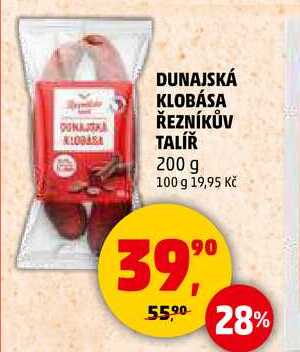 DUNAJSKÁ KLOBÁSA ŘEZNÍKŮV TALÍŘ, 200 g  