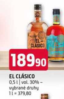 El clásico 0,5l vol. 30% vybrané druhy 