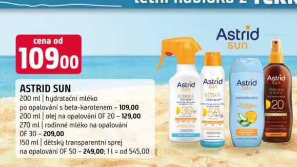 ASTRID SUN 200 ml hydratační mléko po opalování s beta-karotenem 