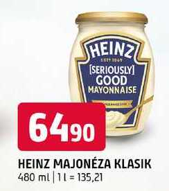 Heinz majonéza klasik 480 ml 